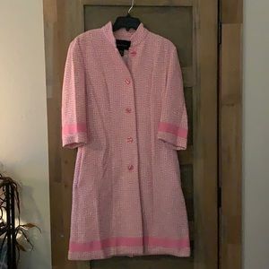 Miss International Dress Coat Jacket Pink Plaid** Size 12